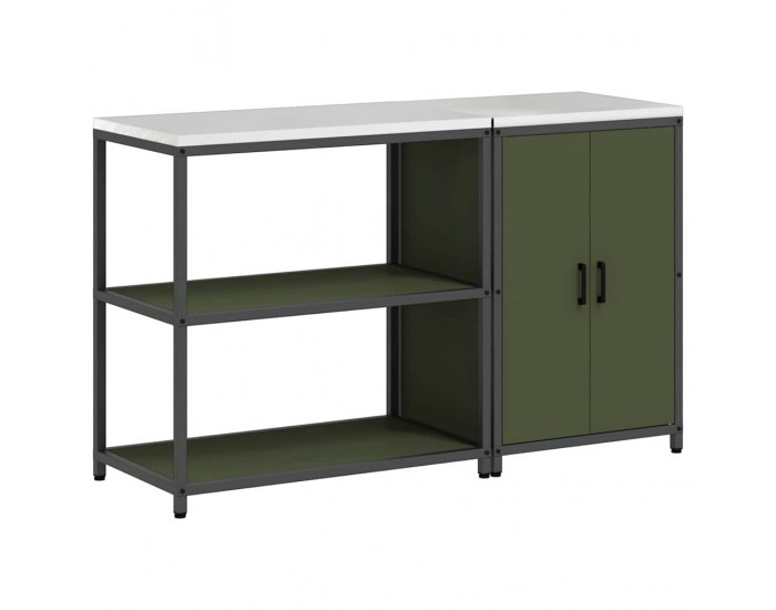 Sonata H Комплект за кухненско съхранение с рафт 2 pcs Маслинено зелено