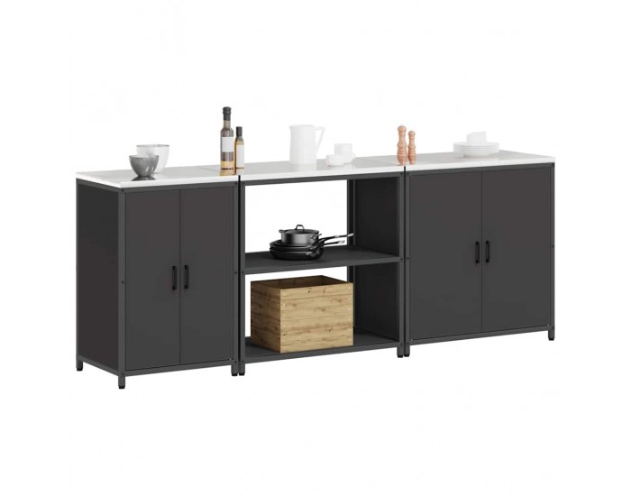 Sonata H Комплект за кухненско съхранение 3 pcs Черно 240 x 50 x 92 см