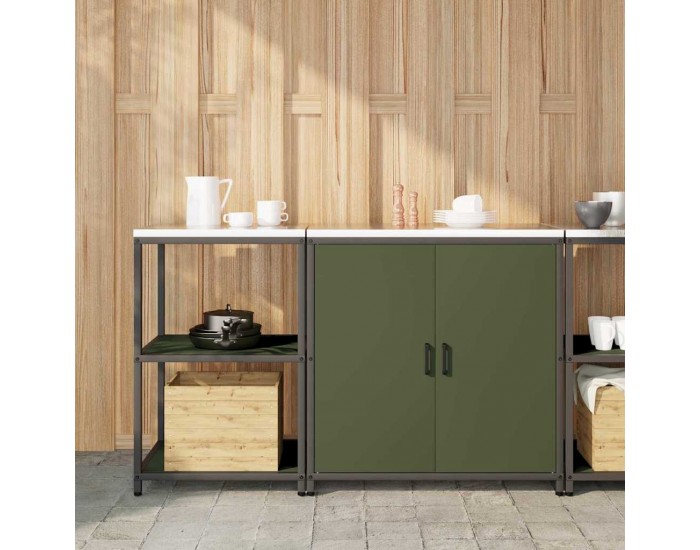 Sonata H Комплект за кухненско съхранение с рафт 2 pcs Маслинено зелено