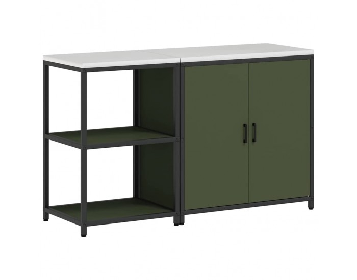 Sonata H Комплект за кухненско съхранение с рафт 2 pcs Маслинено зелено