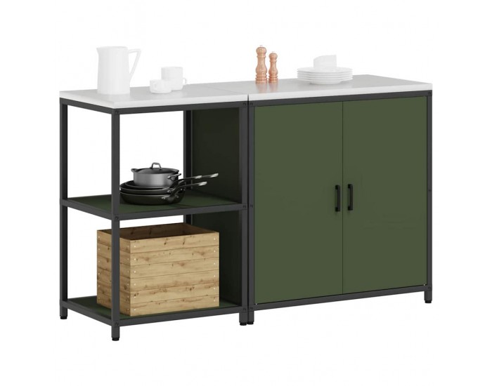 Sonata H Комплект за кухненско съхранение с рафт 2 pcs Маслинено зелено