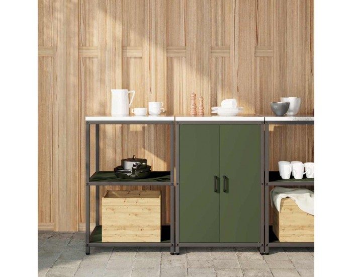 Sonata H Комплект за кухненско съхранение с рафт 2 pcs Маслинено зелено