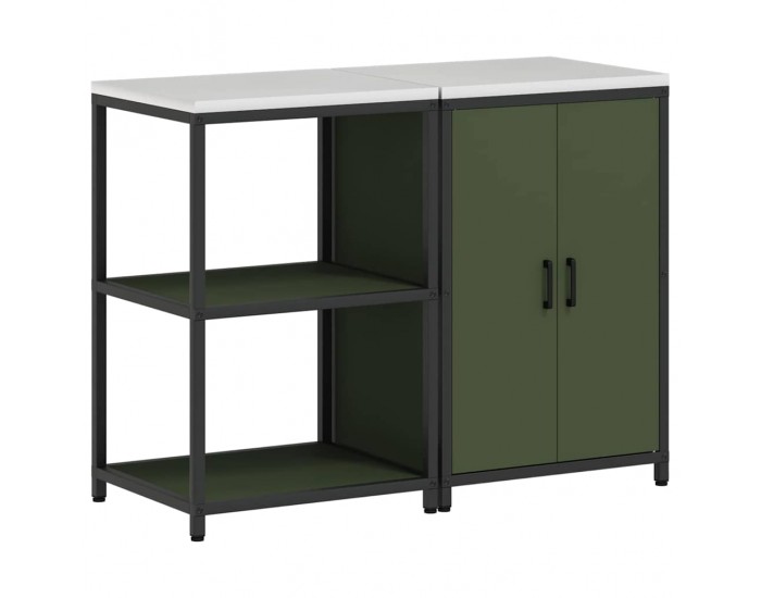 Sonata H Комплект за кухненско съхранение с рафт 2 pcs Маслинено зелено