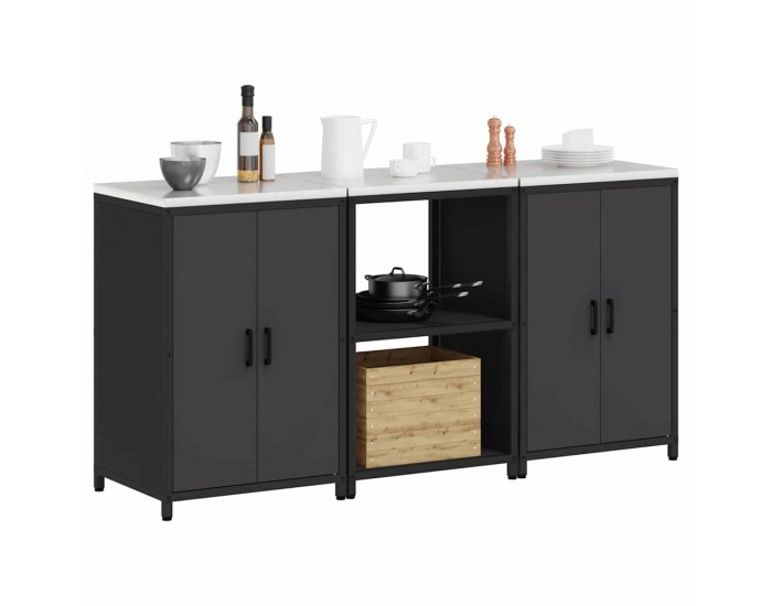 Sonata H Комплект за кухненско съхранение 3 pcs Черно 180 x 50 x 92 см