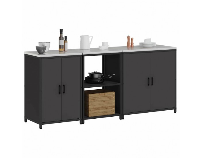 Sonata H Комплект за кухненско съхранение 3 pcs Черно 210 x 50 x 92 см