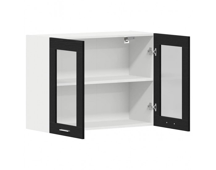 Sonata H Висящ стъклен шкаф Черен дъб 80 x 31 x 60 см Инженерно дърво Sonata H Висящ стъклен шкаф Черен дъб 80 x 31 x 60 см Инженерно дърво