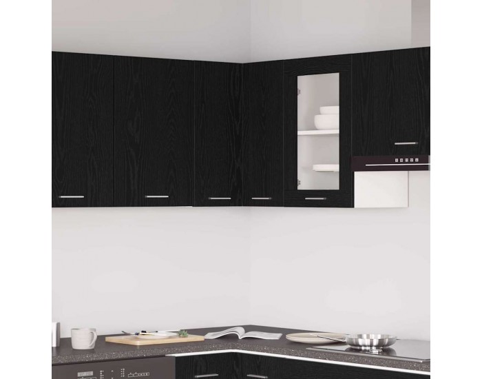 Sonata H Висящ ъглов шкаф Черен дъб 57 x 57 x 60 см Инженерно дърво