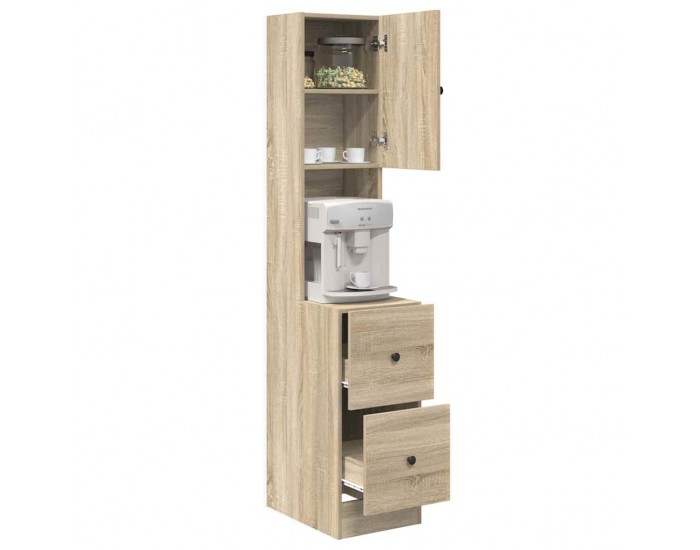 Sonata H Кухненски шкаф с рафт Бежово 35 x 50 x 180 см Инженерно дърво