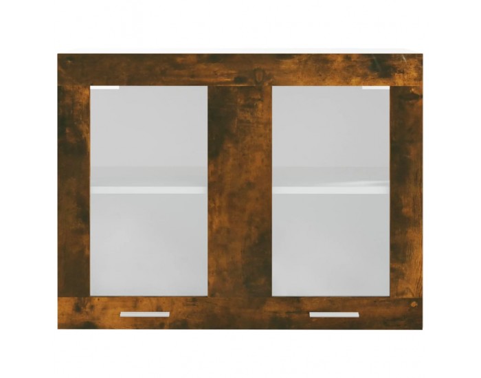 Sonata H Висящ стъклен шкаф Lyon, опушен дъб, 80x31x60 см, инженерно дърво Sonata H Висящ стъклен шкаф Lyon, опушен дъб, 80x31x60 см, инженерно дърво