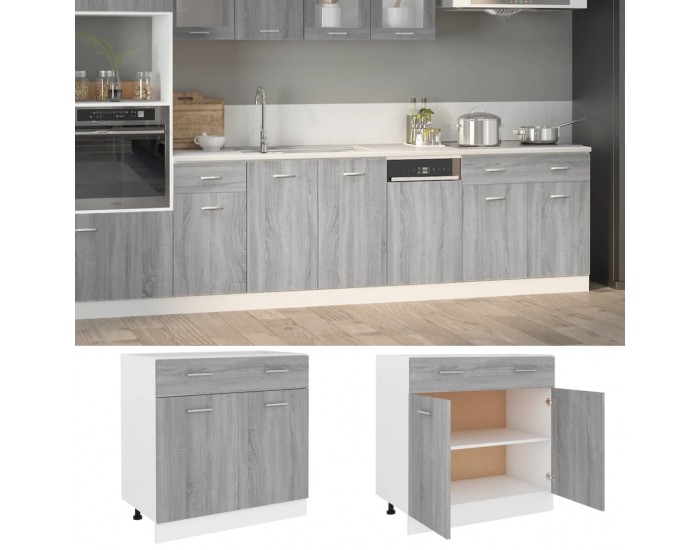 Sonata H Долен шкаф с чекмедже Lyon сив сонома 80x46x81,5 см