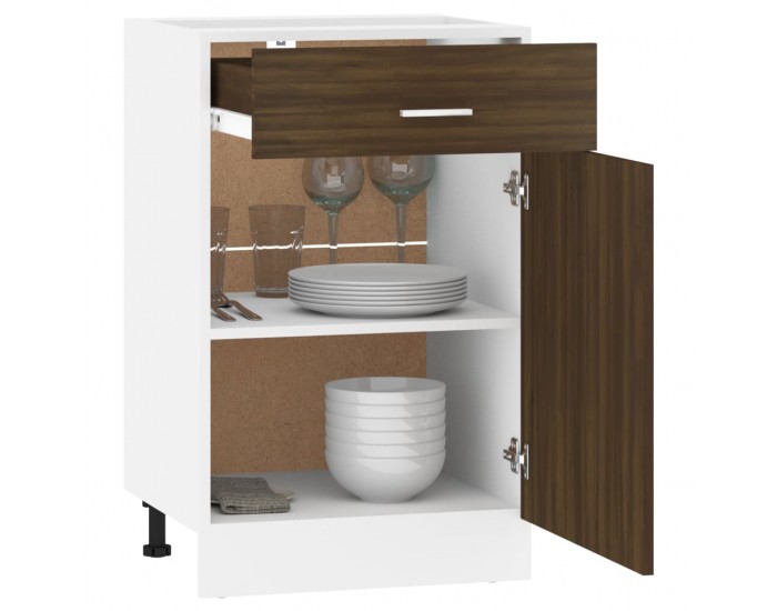 Sonata H Шкаф с чекмеджета Lyon, кафяв дъб, 50x46x81,5 см, инженерно дърво