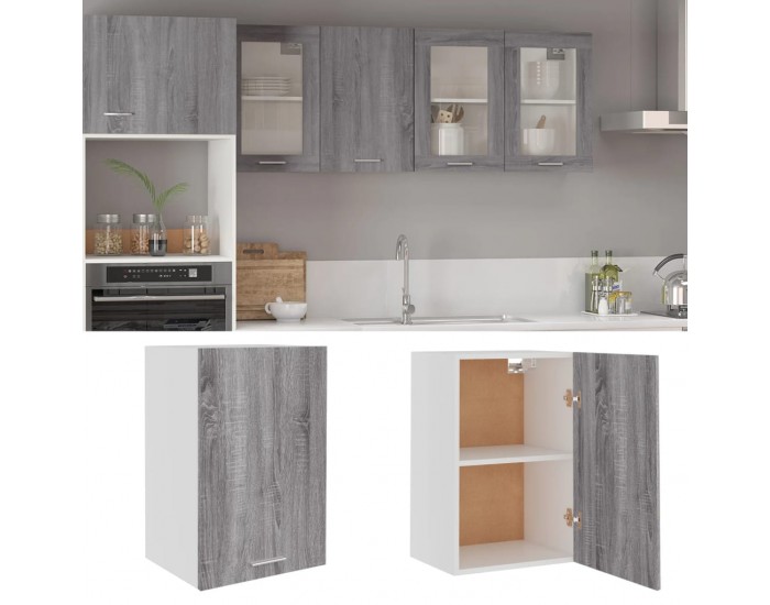 Sonata H Висящ шкаф Lyon сив, цвят сонома, 39,5x31x60 см, инженерно дърво