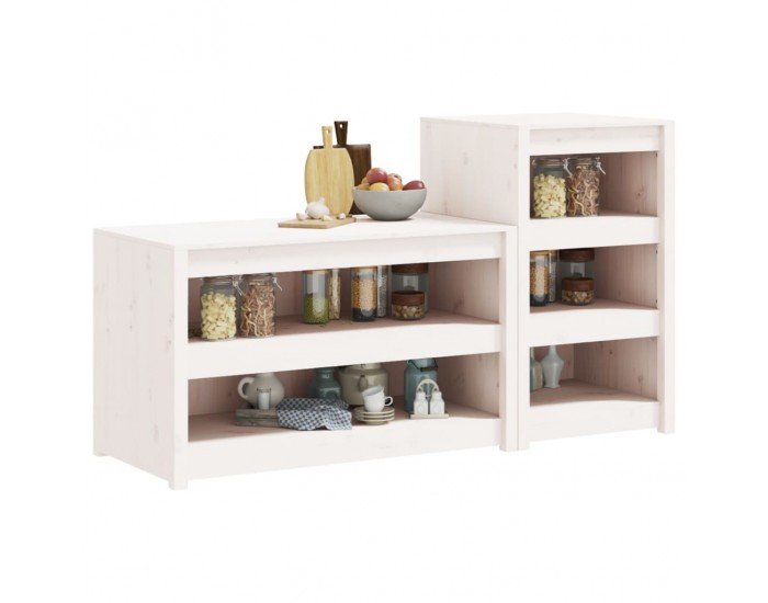 Sonata H Кухненски шкафове за открито, 2 бр, бели, бор масив