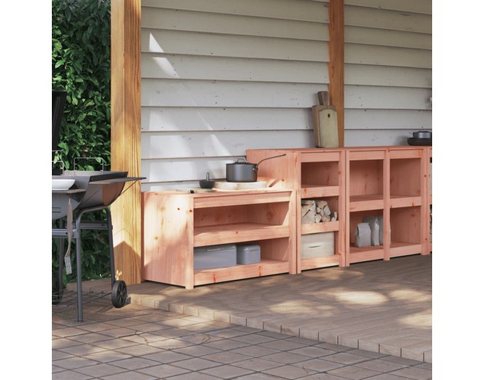 Sonata H Кухненски шкафове за открито, 2 бр, дугласко дърво масив