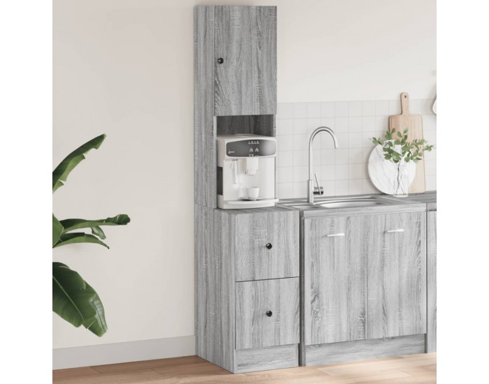 Sonata H Кухненски шкаф, сив сонома, 35x50x180 см, инженерно дърво