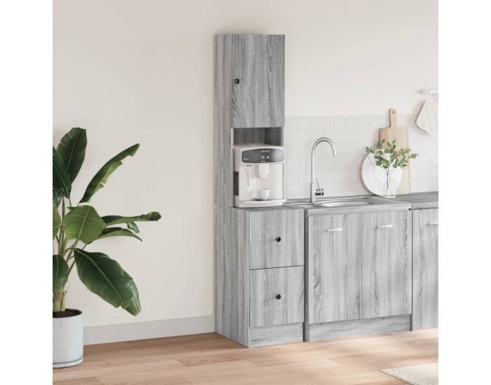 Sonata H Кухненски шкаф, сив сонома, 35x50x180 см, инженерно дърво