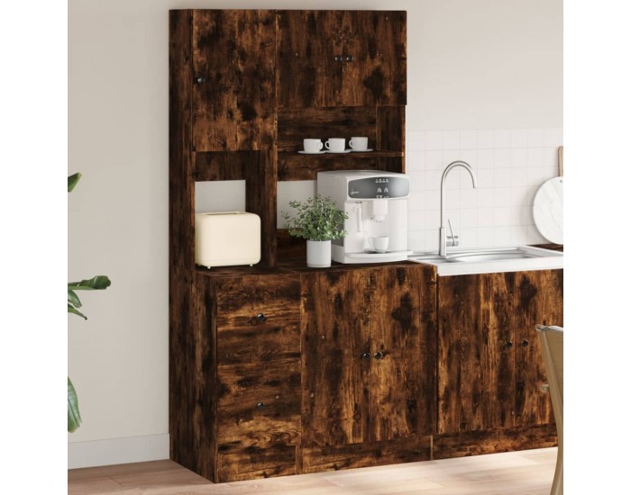 Sonata H Кухненски шкаф, опушен дъб, 95x50x180 см, инженерно дърво