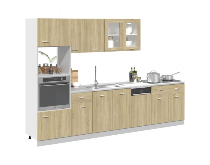 Sonata H Комплект кухненски шкафове, 7 части, Lyon, дъб сонома, инженерно дърво