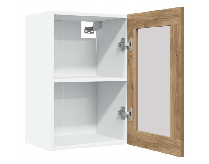 Sonata H Висящ стъклен шкаф Lyon, дъб Artisan, 40x31x60 см, инженерно дърво