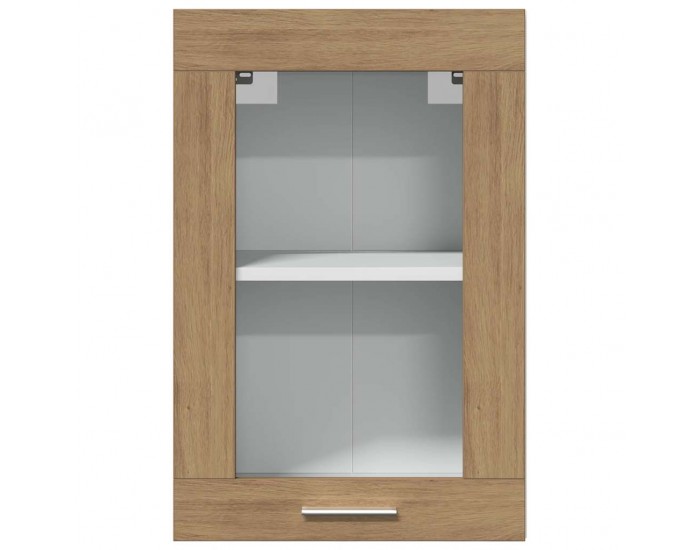 Sonata H Висящ стъклен шкаф Lyon, дъб Artisan, 40x31x60 см, инженерно дърво