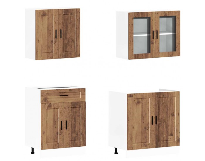 Sonata H Комплект кухненски шкафове от 4 части Porto Старо дърво Инженерно дърво