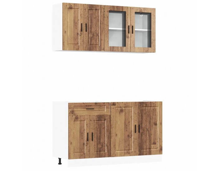 Sonata H Комплект кухненски шкафове от 4 части Porto Старо дърво Инженерно дърво