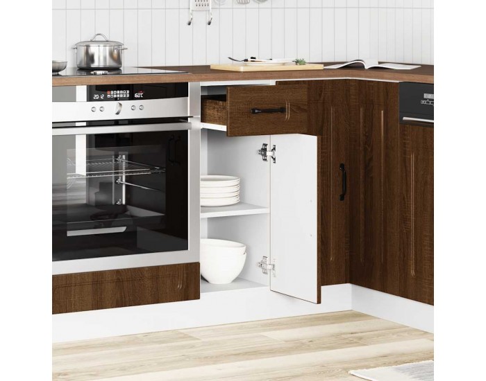 Sonata H Кухненски шкаф, Kalmar, кафяв дъб, инженерно дърво