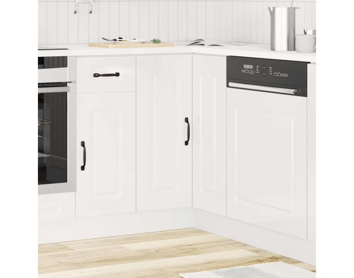 Sonata H Кухненски ъглов шкаф, Kalmar, бял гланц, инженерно дърво