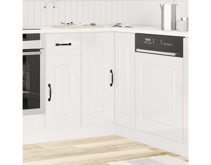 Sonata H Кухненски ъглов шкаф, Kalmar, бял гланц, инженерно дърво