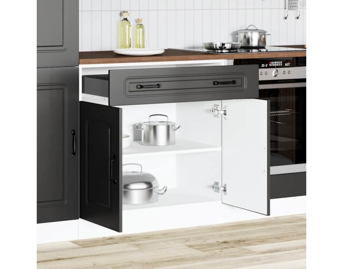 Sonata H Кухненски шкаф, Kalmar, черен, инженерно дърво