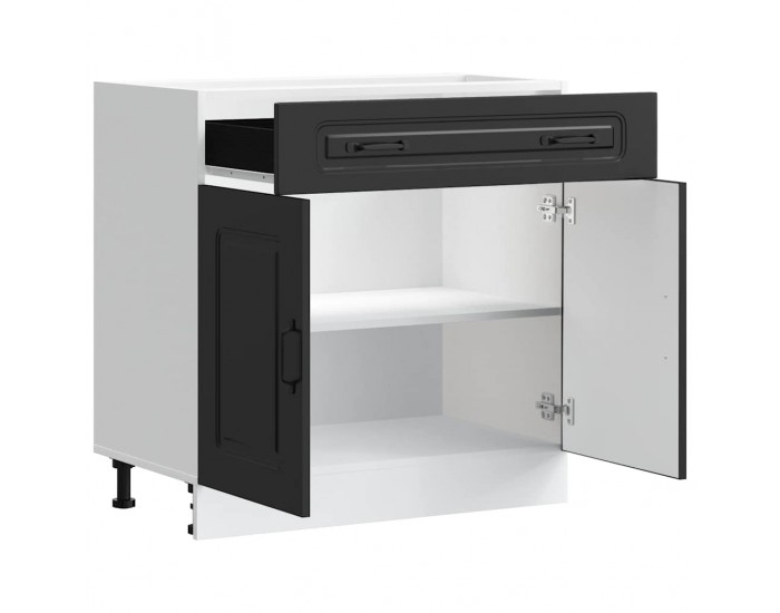 Sonata H Кухненски шкаф, Kalmar, черен, инженерно дърво