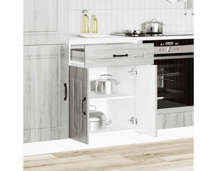 Sonata H Кухненски шкаф, Kalmar, сив сонома, инженерно дърво