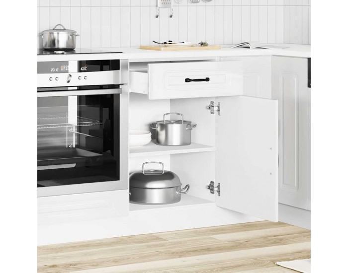 Sonata H Кухненски шкаф, Kalmar, бял гланц, инженерно дърво