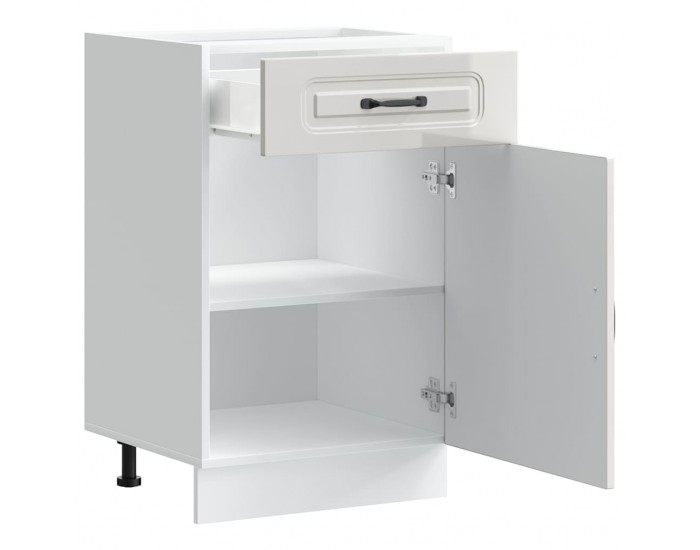 Sonata H Кухненски шкаф, Kalmar, бял гланц, инженерно дърво