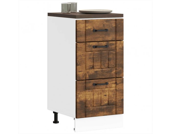 Sonata H Кухненски шкаф Lucca, опушен дъб, инженерно дърво