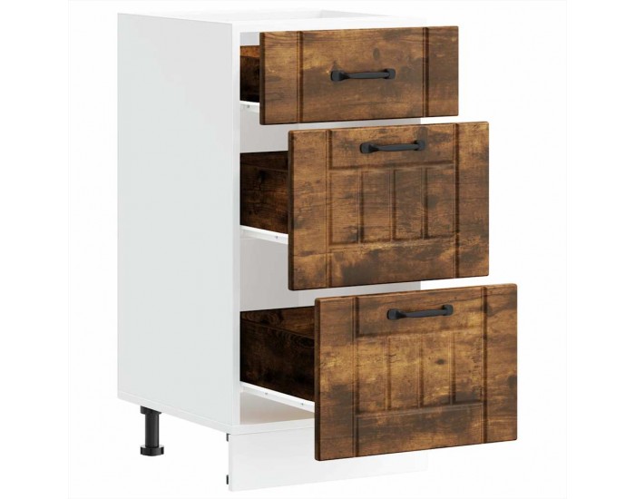 Sonata H Кухненски шкаф Lucca, опушен дъб, инженерно дърво