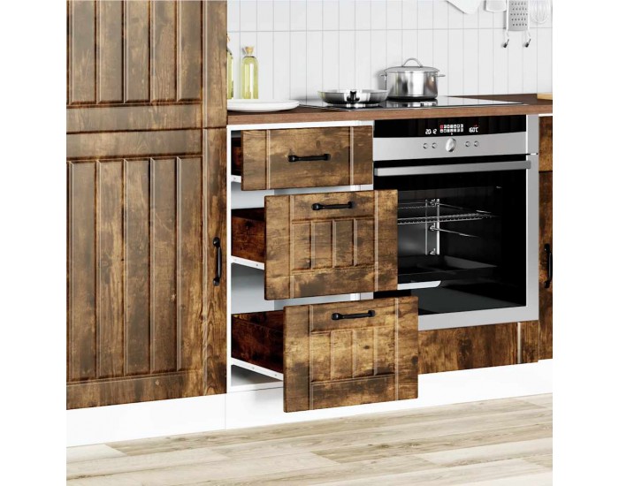 Sonata H Кухненски шкаф Lucca, опушен дъб, инженерно дърво