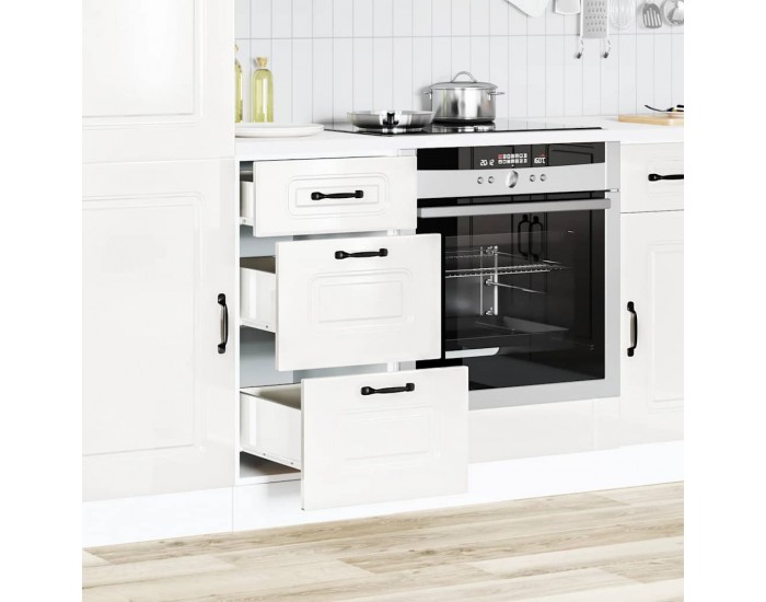 Sonata H Кухненски шкаф Kalmar с висок гланц, бяло, инженерно дърво