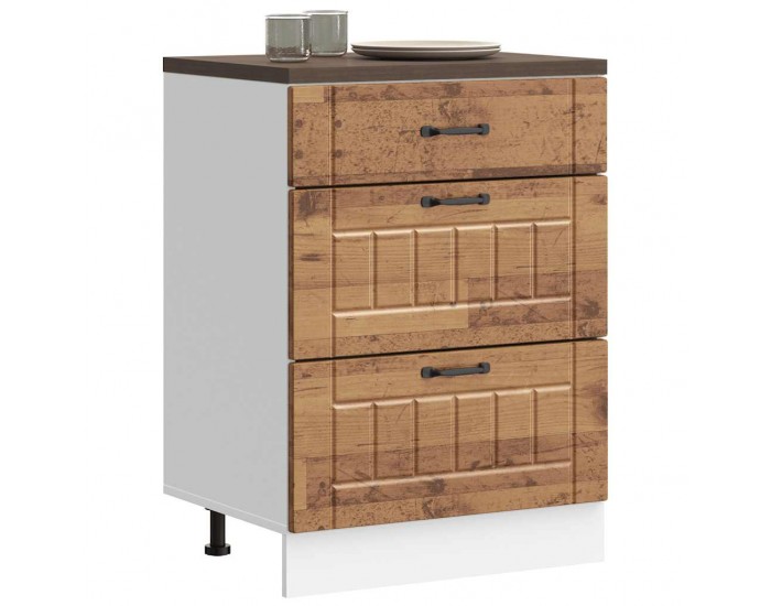Sonata H Кухненски шкаф Lucca, старо дърво, инженерно дърво