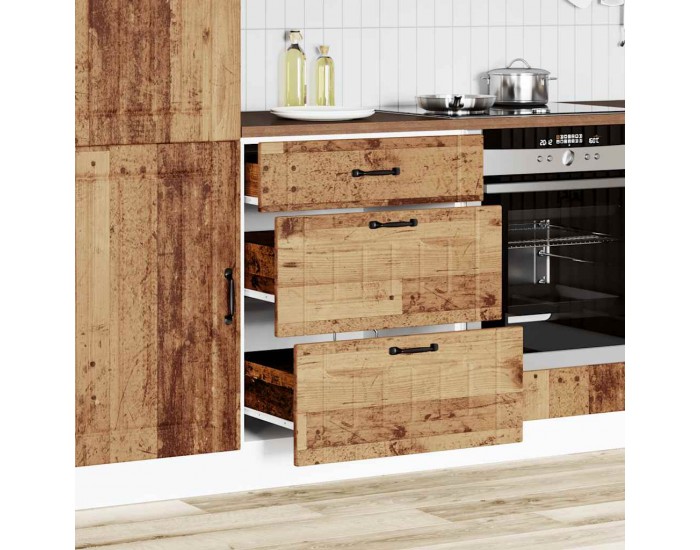Sonata H Кухненски шкаф Lucca, старо дърво, инженерно дърво