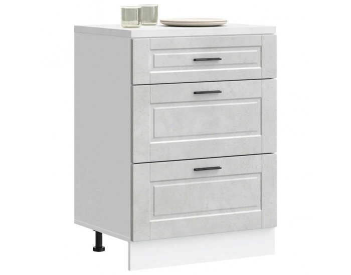 Sonata H Кухненски шкаф Porto, бетонно сив, инженерно дърво