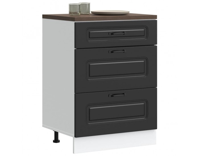 Sonata H Кухненски шкаф Kalmar Черен инженерен дървен материал