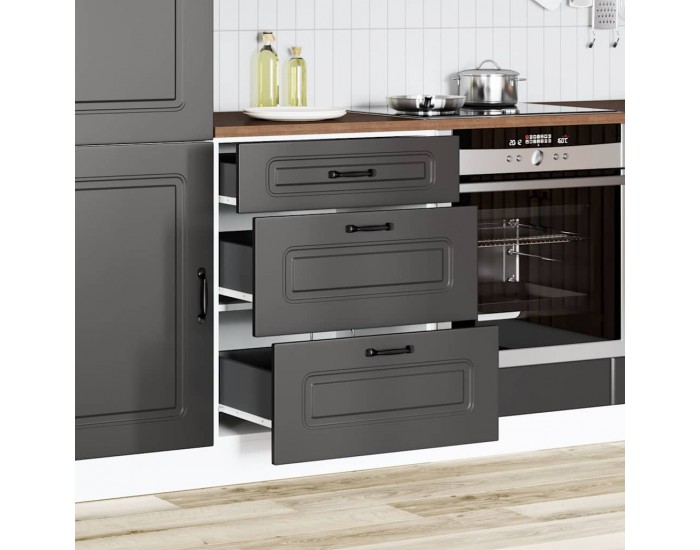 Sonata H Кухненски шкаф Kalmar Черен инженерен дървен материал