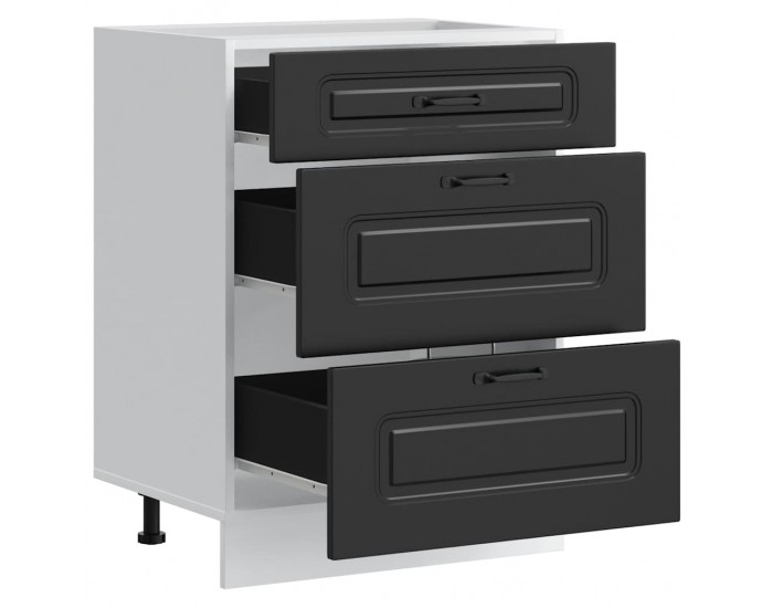 Sonata H Кухненски шкаф Kalmar Черен инженерен дървен материал