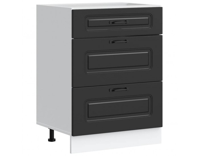 Sonata H Кухненски шкаф Kalmar Черен инженерен дървен материал