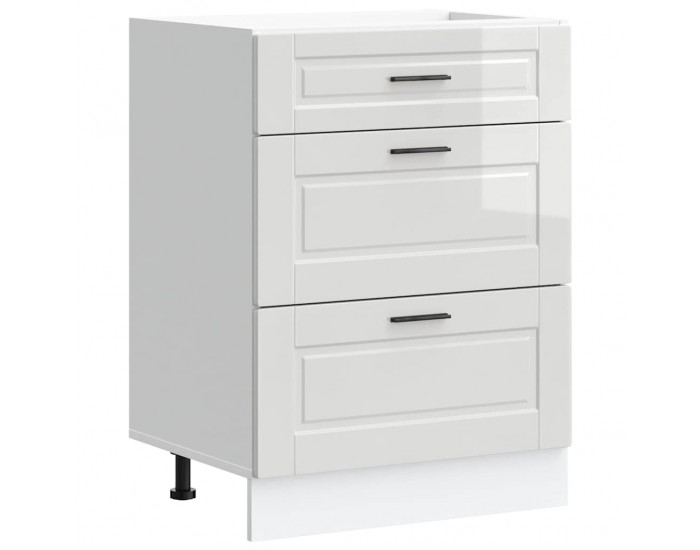 Sonata H Кухненски шкаф Porto с висок гланц, бяло, инженерно дърво