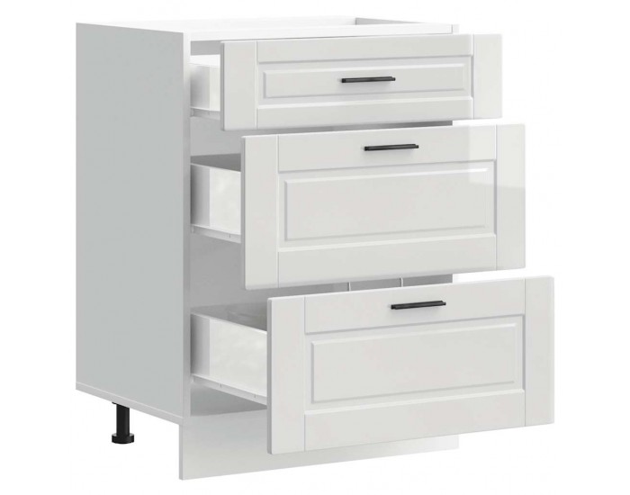 Sonata H Кухненски шкаф Porto с висок гланц, бяло, инженерно дърво