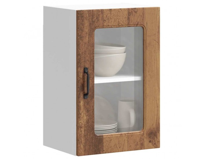 Sonata H Кухненски стенен шкаф със стъклена врата Kalmar Старо дърво Инженерно дърво
