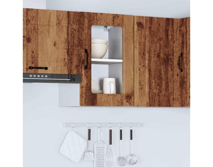 Sonata H Кухненски стенен шкаф със стъклена врата Kalmar Старо дърво Инженерно дърво
