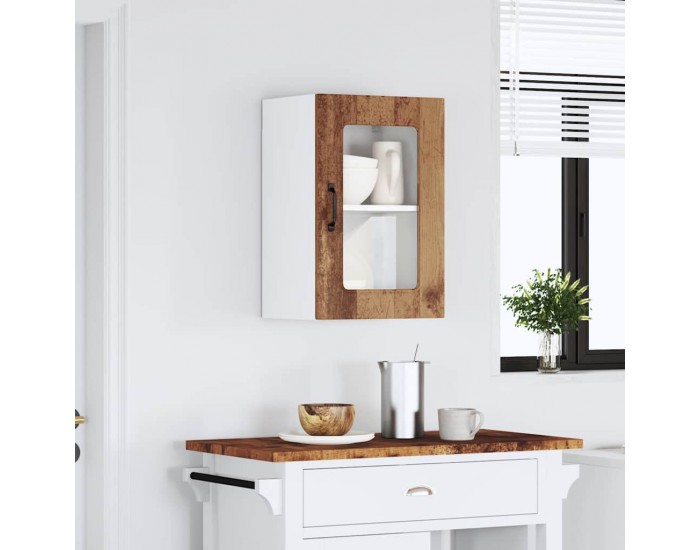 Sonata H Кухненски стенен шкаф със стъклена врата Kalmar Старо дърво Инженерно дърво